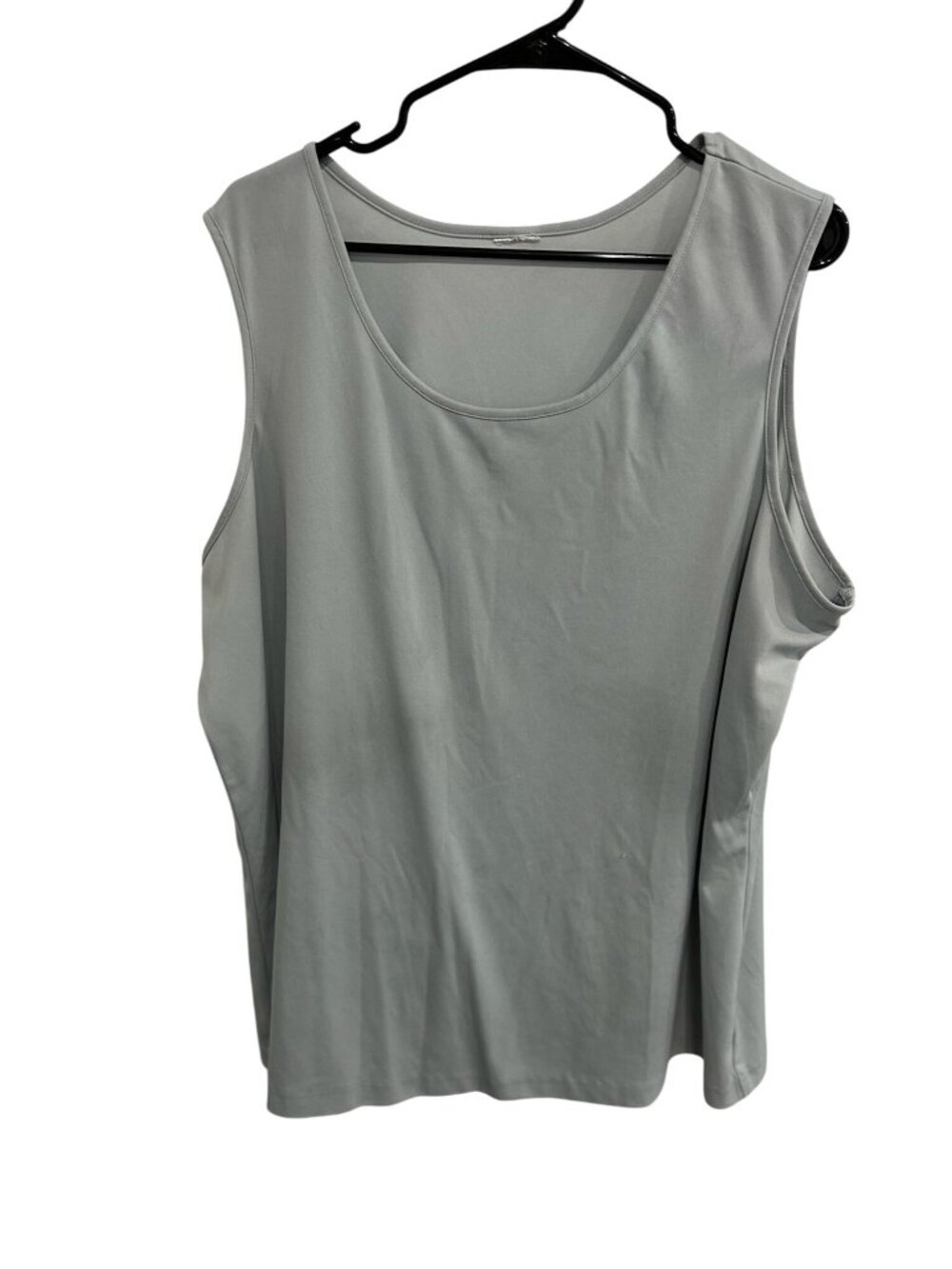 Light Gray Plus Size Sleeveless Tank Top With Scoop Neckline